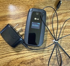 LG 440G Tracfone Black Flip Phone TESTED WORKS