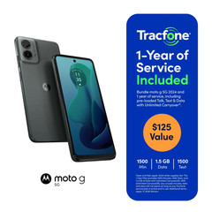 Motorola Moto G 5G 2024, 64GB Blue Tracfone + 1 Year Service (1500 Min/Txt/Data)