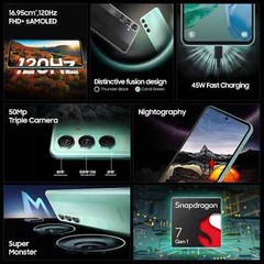 Samsung Galaxy M55s 5G (BLACK 8GB RAM 128GB Storage) Snapdragon 7 Global Version