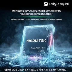 MOTOROLA edge 70 pro (Titan Blue 8GB, 256GB) Dimensity 8500 NFC Global Version.