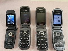 Lot of 4 Samsung Cell Phones SCH-U640 SCH-U680 SGH-C417 For Parts or Collectors