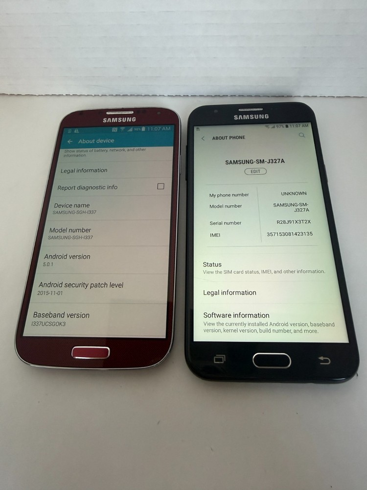 ** LOT of 2 Samsung Galaxy S4 SGH-I337 & SM-J327A BOTY 16GB AT&T / TracFone**