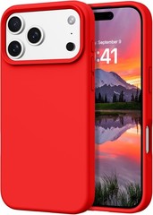 Case for iPhone 17 Pro Max 6.9” Smooth Liquid Silicone Soft Gel Rubber Cover Re
