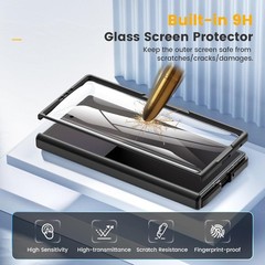 Z Fold 7 Case for Samsung Galaxy with Built-in HD Screen Protector & Hinge Guard