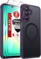 Samsung Galaxy A26-5G Phone Case with [2 Packs] Screen Protector, Slim Matte Bla