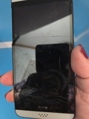 HTC Desire 626s Verizon Smartphone Parts Repair Cracked Screen Black White AS IS