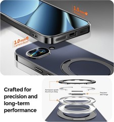 Google Pixel 10A with 360° Spin Magnetic Stand&Ring Kickstand, Black Phone Cover