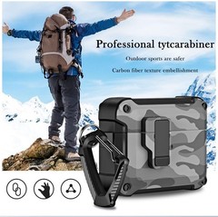 Military Hard Shell Protective Cover for AirPods Pro 2nd Gen with Lock, Camo Gre