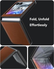 PU Vegan Leather and Hard Polycarbonate Case for Motorola Razr 2024/2025/2026 –