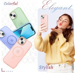 iPhone 14 Case, iPhone 13 Case, Matte Magnetic Slim Phone Cover, Black