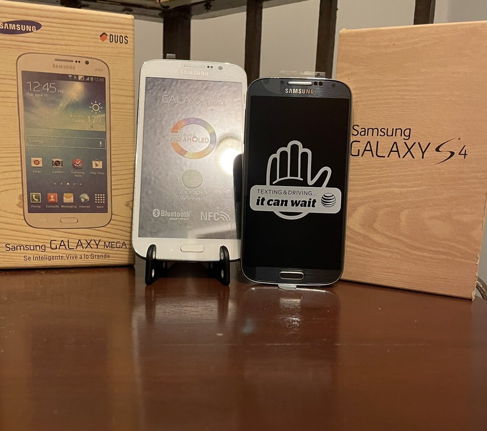 Lot Of 2 Samsung Galaxy. S4 and Samsung Mega.