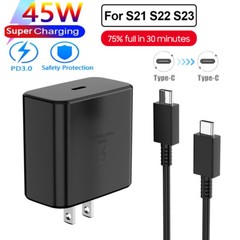 For Samsung Galaxy S24 S23 S22 45W Type USB C Super Fast Wall Charger+6ft Cable