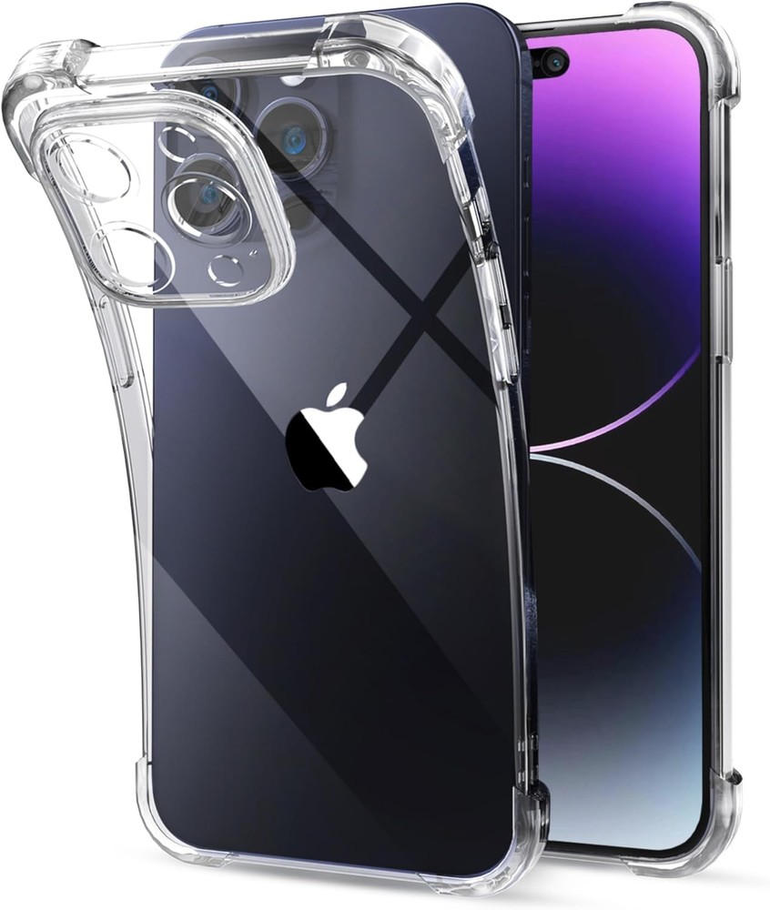 Clear Case for iPhone 14 Pro – Crystal Clear Military Grade Drop Protection Cove