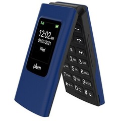Plum Flipper LTE D280 Blue Unlocked Flip Phone & Lyca Mobile $11 Unlimited