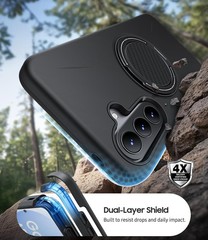 Shockproof Dual Layer Case for Samsung Galaxy A57 5G with Ring Holder Stand