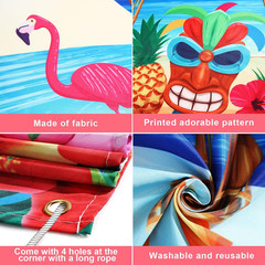Hawaiian Aloha Party Decoration, Extra Large Summer Luau Beach Banner Backdrop B
