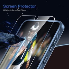 Navy Blue Case for Samsung Galaxy S25 FE with Screen Protector & Lanyard Strap