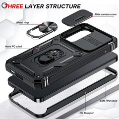 for Samsung Galaxy S24-FE Case Military Grade with Stand,Magnetic Support