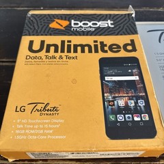 LG Tribute Dynasty Black/Silver 16GB Boost Mobile 4G LTE Prepaid New Not Tested