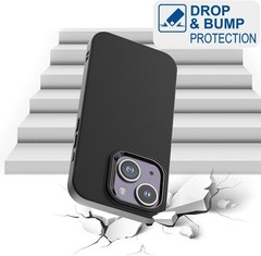 iPhone 15 Phone Case, Black Anti-Fingerprint Protective Bumper Matte Cover 6.1 I