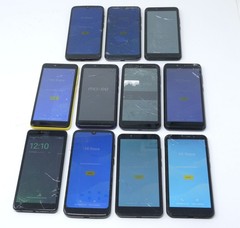 Lot of 11 Various Android Smartphones – For Parts & Cracked – Schok, XMobile