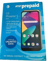 LG Phoenix 5 AT&T LM-K300AM 16GB/2GB 5.7″ Android Smartphone Silver Prepaid