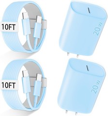 Fast Charging 20W USB-C Adapter for iPhone 17/17 Pro Max with 10FT Cable