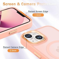 iPhone 14 Case, iPhone 13 Case, Matte Magnetic Slim Phone Cover, Black