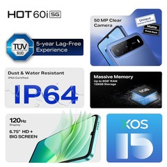 Infinix HOT 60i 5G Advanced AI Factory Unlocked Dual SIM 4GB RAM 128GB ROM