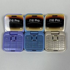 For i16Pro Mini Unlocked Flip Mobile Phone 2 SIM Card Small Display Foldable Hot