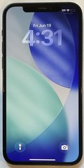 USED BLACK GSM UNLOCKED iPhone 12, 64GB A2172 MGF43LL/A WITH 89% BATTERY HEALTH
