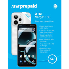 AT&T Verge 2 5G, 64GB, Ivory White – At&t Prepaid Smartphone – Brand New Sealed