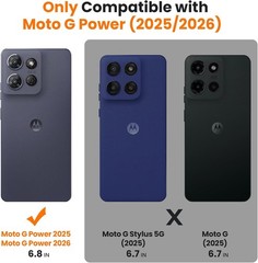 Moto G Power 2025 Case/Moto G Power 2026 Case with 2 PCS HD Screen Protector