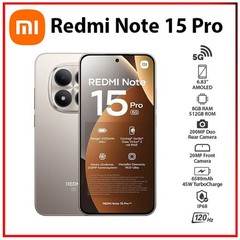 Xiaomi Redmi Note 15 Pro 8GB+512GB TITANIUM Dual SIM Unlocked Android Cell Phone