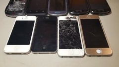 4 iPhones 5s 5 4 A1533 A1387 A1429 Samsung HTC Desire 610 Casio GzOne Lot