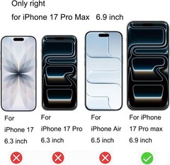 2PCS Anti-Blue Privacy Tempered Glass for iPhone 17 Pro Max 6.9 Inch Anti-Spy