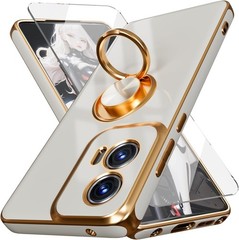 for Moto G Stylus 5G 2024 Case, Screen Protector, 360° Rotation Ring Kickstand