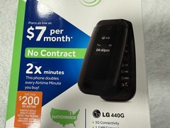 NEW TRACFONE LG 440G BLACK FLIP CELL PHONE 3G 1.3MP CAMERA BLUETOOTH