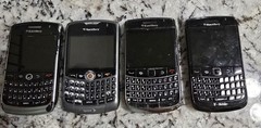 LOT OF 4: BlackBerry Phones 2-Bold 9700, 8330, 9300 For Parts Or Repair