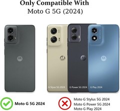 for Motorola G 5G 2024 Case with Tempered Glass Screen Protector Alpine Blue