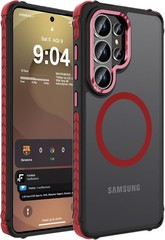 Translucent Matte Shockproof Magnetic Case for Samsung Galaxy S26 Ultra 6.9″ Red