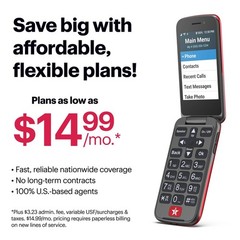 LIVELY Jitterbug Flip2 – Flip Cell Phone for Seniors 1 Count (Pack of 1), Red