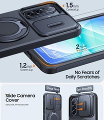 Samsung Galaxy A17/A16 5G Case, Ring Holder Stand, Slide Camera Cover, 2 Pack