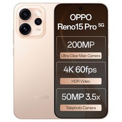 Oppo Reno15 Pro 5G Sunset Gold 12GB RAM 256GB Storage Global Version Unlocked