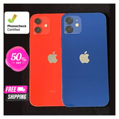 Apple iPhone 12 64GB/128GB Unlocked – Black, Blue, Red, Good Condition