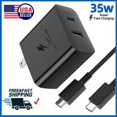 3FT Cable+35W USB-C Super Fast Wall Charger For Samsung Galaxy S21-S23 S24 S25