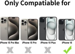 iPhone 15 Phone Case, Black Anti-Fingerprint Protective Bumper Matte Cover 6.1 I