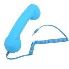3.5mm Blue Retro Phone Handset Radiation Proof Telephone Receiver Cellphone