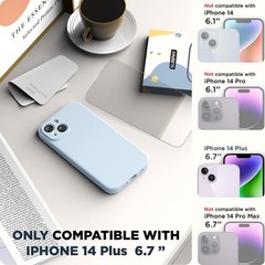iPhone 14 Plus Case with Screen Protector and Camera Protection, Cloud Blue