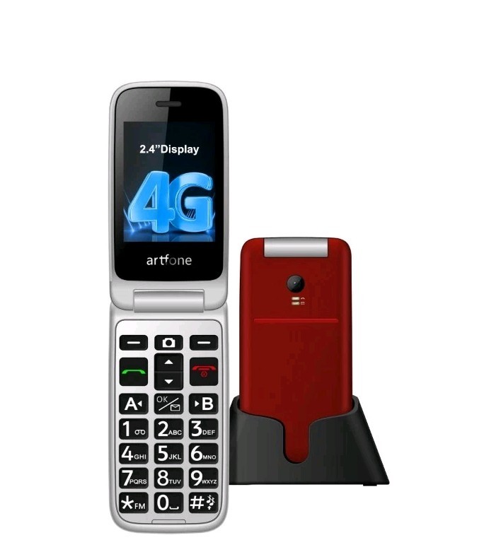 artfone G3 Pro Red – 4G LTE Flip Phone For Senior Unlocked Cell Camera Speaker